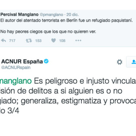 Mensaje de ACNUR a Manglano