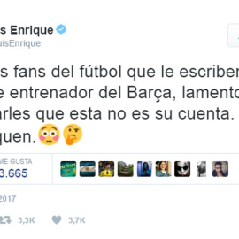 Tuit del músico Luis Enrique