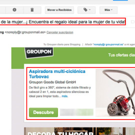 El correo electrónico enviado por Groupon.-