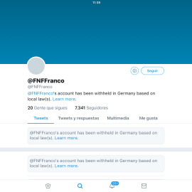 Alemania bloquea en Twitter la Fundación Francisco Franco