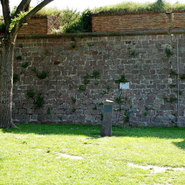 Paredón del castillo de Montjuic donde fue fusilado Companys el 15 de octubre de 1940