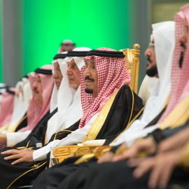 El rey Salman bin Abdulaziz Al Saud de Arabia Saudí, durante la inaurugación oficial del AVE a la Meca. REUTERS