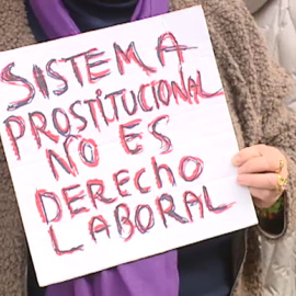 Manifestación frente a la Audiencia Nacional por la ilegalización del llamado sindicato de trabajadoras sexuales Otras. ATLAS