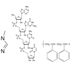 Ilustración de algunas de las sustancias químicas más frecuentes: 1,3,7-trimetilxantina (cafeína), ácido desoxirribonucleico (ADN) y poliestireno (poliestireno extruido) Alexandra Gellé, Author provided.
