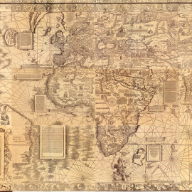Mapa de Martin Waldseemüller publicado en 1516 mostrando el mundo conocido por los europeos en la época. WIKIPEDIA