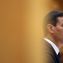 El presidente del Gobierno, Pedro Sanchez, en el Pleno del Senado.. REUTERS/Susana Vera