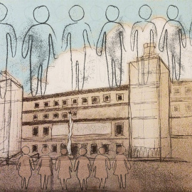  Ilustración del MNCARS por Cristina Nualart, 2018. Cristina Nualart, CC BY-NC-ND