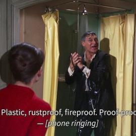 Fotograma subtitulado de inglés a inglés de Charada (Stanley Donen, 1963). Imagen:  Wikimedia Commons