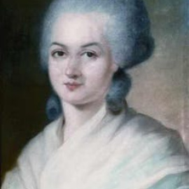Retrato de Olympe De Gouges por Alexandre Kucharski.