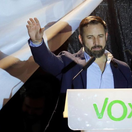 El presidente de Vox, Santiago Abascal, valora los resultados electorales del 28-A. EFE/Juan Carlos Hidalgo