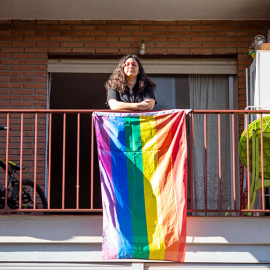 Gloria Fortún, en el balcón de su casa.- CHRISTIAN GONZÁLEZ