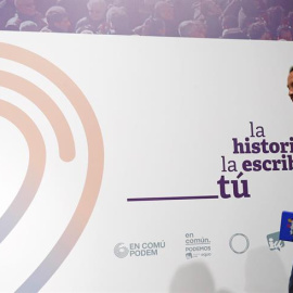 Pablo Iglesias, al inicio de su comparecencia en la noche electoral, para valorar los resultados del 28-A. EFE/J.P. Gandúl