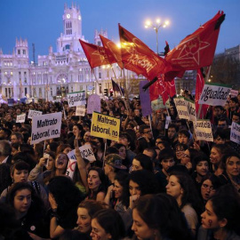  Mujeres en la manifestación del 8M de 2017 en Madrid. EFE