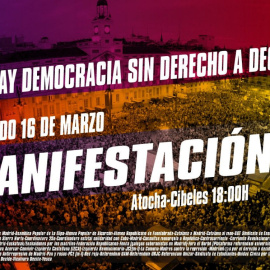 Cartel de la manifestación por el derecho a decidir.