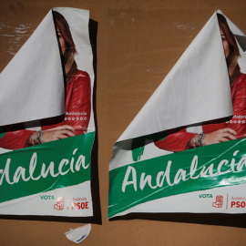 Carteles electorales de la candidata del PSOE, Susana Díaz, en las elecciones autonómicas de Andalucía. REUTERS/Jon Nazca