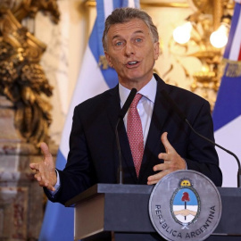 Mauricio Macri, cuando era presidente de Argentina, en una intervención en la Casa Rosada.