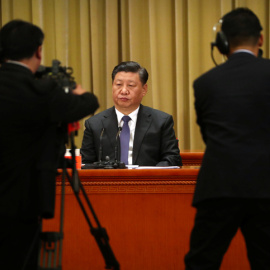 El presidente chino, Xi Jinping, durante un evento para conmemorar el 40 aniversario del "Mensaje a los compatriotas en Taiwán" en la Gran Sala del Pueblo en Pekín. REUTERS / Mark Schiefelbein 