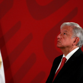 El presidente de México, Andres Manuel Lopez Obrador, tras una rueda de prensa en el Palacio Nacional en Ciudad de México. REUTERS/Henry Romero