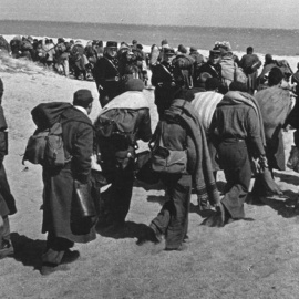 Refugiados republicanos en Francia en marzo de 1939. Foto: Robert Capa