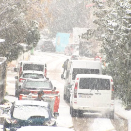 Imagen de la nevada en la Cañada Real Galiana (Madrid) E.P.