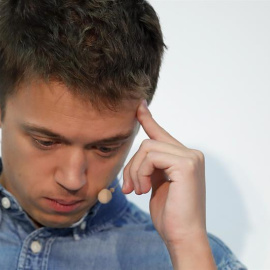 El líder Más País, Íñigo Errejón, durante la presentación de su programa. EFE/Chema Moya