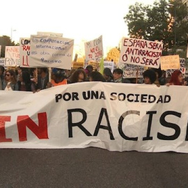 Imagen de la manifestación antirracista en Madrid, en noviembre de 2017. E.P.