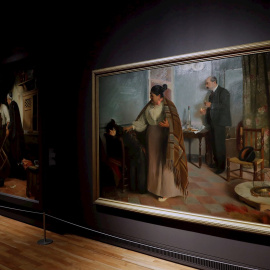 Detalle de la obra “La bestia humana” en la exposición "Invitadas", en el Museo del Prado. EFE/Emilio Naranjo