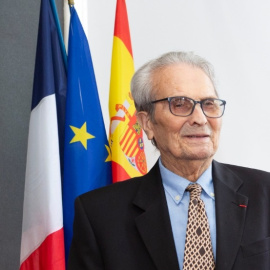 Fotografía del pasado mes de agosto de Juan Romero, último testigo español de la barbarie de Mauthausen en el homenaje del Gobierno español celebrado en Aÿ Champagne, la localidad francesa en la que rehizo su vida. MINISTERIO DE LA PRESIDENCIA