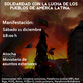 Cartel de la manifestación 'Contra el golpismo imperialista'.