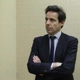 Javier López Madrid, en 2018, antes de declarar en la comisión que investigaba la financiación del PP. EFE