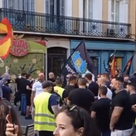  Los nazis durante su marcha en Chueca este sábado.