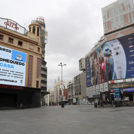 Vista de la Plaza de Callao vacía en Madrid. EFE/Kiko Huesca