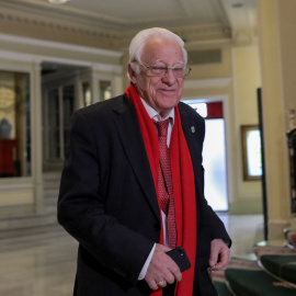 El padre Ángel, a su llegada al desayuno informativo en Madrid. E.P./Jesús Hellín 