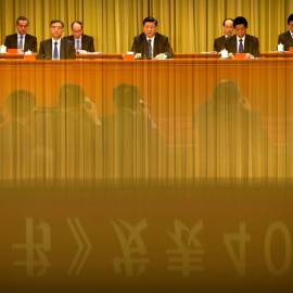 El presidente chino, Xi Jinping, durante un evento para conmemorar el 40 aniversario del "Mensaje a los compatriotas en Taiwán" en el Gran Salón del Pueblo en Beijing. REUTERS/Mark Schiefelbein / Pool