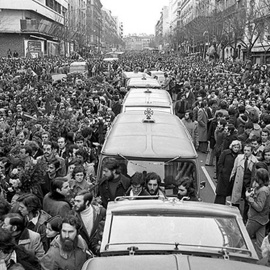 Foto de archivo del funeral de los abogados asesinados en la matanza de Atocha. EFE