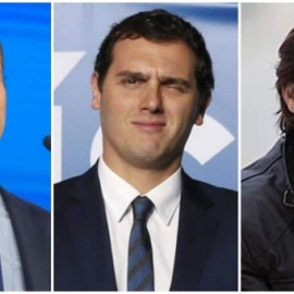 Pablo Casado, Albert Rivera y Santiago Abascal.
