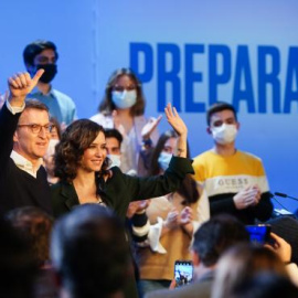 Alberto Núñez Feijóo, presidente de la Xunta de Galicia, e Isabel Díaz Ayuso, presidenta de la Comunidad de Madrid .- PP