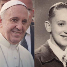 El papa Francisco en la actualidad y de niño.