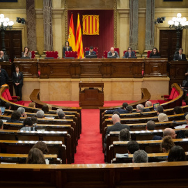 Hemiciclo del Parlament de Catalunya durante una sesión plenaria, en Barcelona. E.P./David Zorrakino