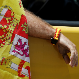 Un de los participantes de la manifestación convocada por Vox contra el Gobierno, en Málaga. REUTERS/Jon Nazca