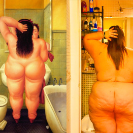 "Aquí estoy cuál musa de Botero en cuarentena"