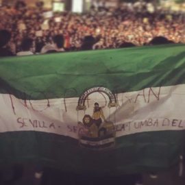  Protesta en Sevilla, en en enero de 2019, en contra del acuerdo para formar gobierno en Andalucía.- LUCÍA MUÑOZ