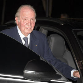 Foto de febrero de 2020, del rey emérito Juan Carlos I, en el tanatorio para despedir al empresario Plácido Arango. E.P./José Oliva