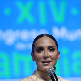 Tamara Falcó, durante su intervención en la XIV Congreso Mundial de las Familias, en Ciudad de México (México). EFE/Sáshenka Gutiérrez
