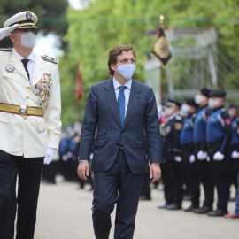 El alcalde de Madrid, José Luis Martínez-Almeida en el acto de celebración de la festividad de San Juan, patrón de la Policía Municipal.- AYUNTAMIENTO DE MADRID