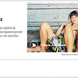 Recorte de la crónica de Carlos Boyero en 'El País' sobre la serie 'Autodefensa'.