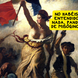  El cuadro de 'La Libertad guiando al pueblo', de Eugène Delacroix, retocado por Helena Sotoca