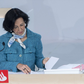  La presidenta del Banco Santander, Ana Botín, durante una junta general de accionistas de Banco Santander, en la Ciudad Grupo Santander de Boadilla del Monte, a 31 de marzo de 2023, en Boadilla del Monte, Madrid (España). Alberto Ortega / Europa Press