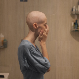 Olatz, poco después de raparse el cabello.