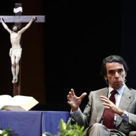 El expresidente del Gobierno, José María Aznar, en un acto en la Universidad Francisco de Vitoria, en junio de 2019. E.P./Eduardo Parra